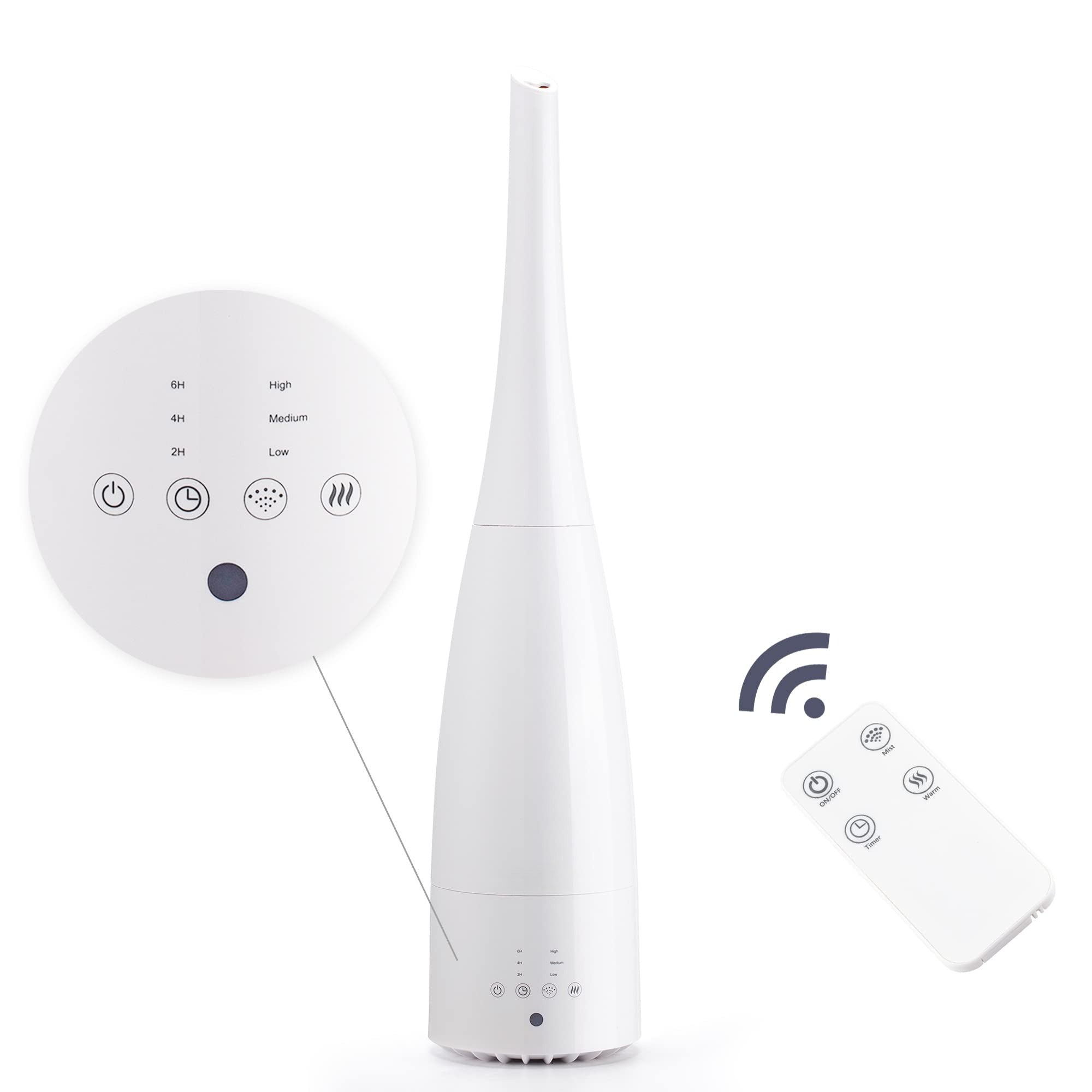 Cool Mist Humidifier，Elecameier Air humidifier for Home/Bedroom with Remote Control 2.3L Smart Air Humidifier for Desk/Office/Bedroom 25dB Whisper Quiet with Auto Shut off dark wood