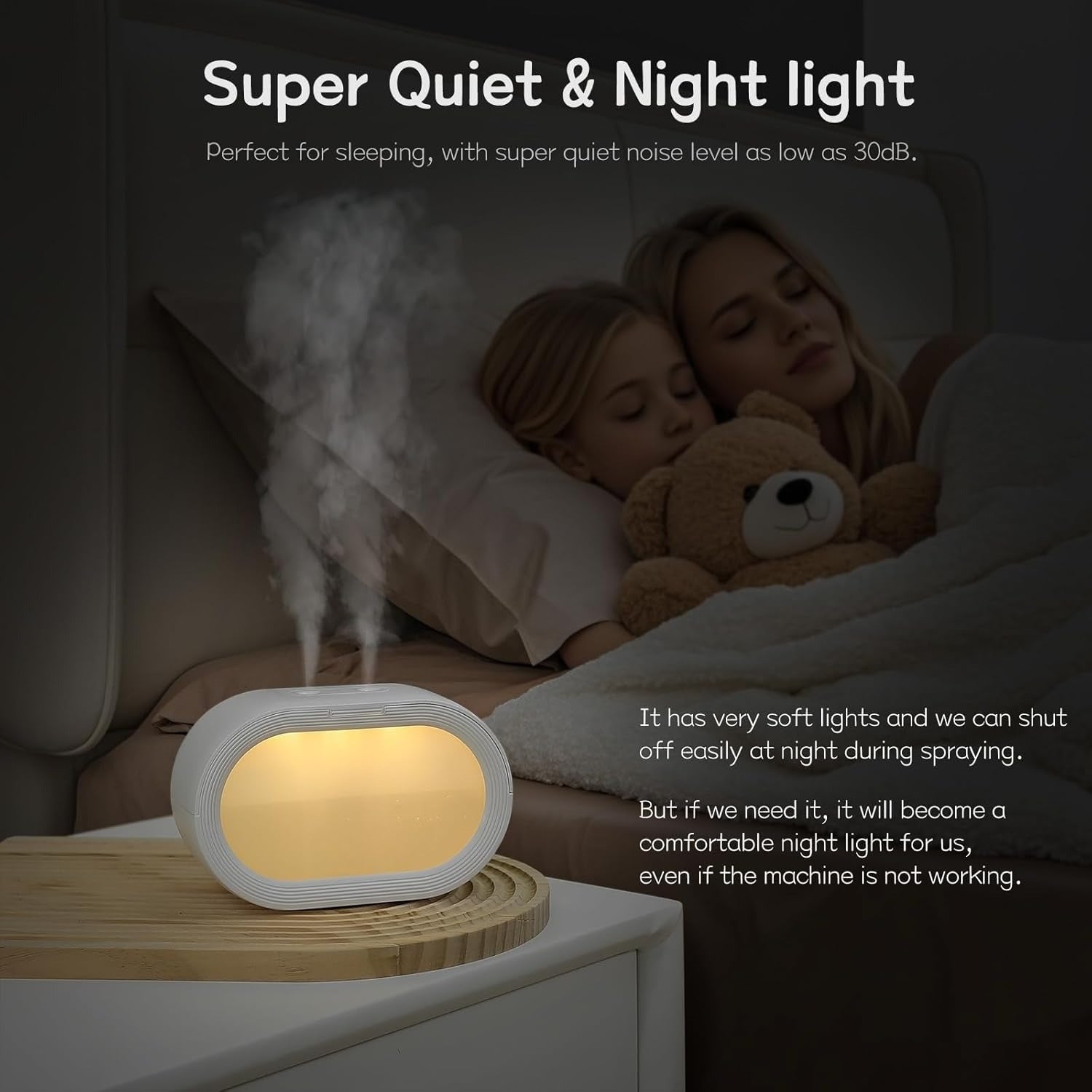 Small Dual Cool Mist Humidifier for Bedroom, 500ml Mini Plant Humidifier Indoor, Rechargeable Battery Powered Portable Desk Baby Humidifier for Kids Room Home Baby Nursery, Office, White
