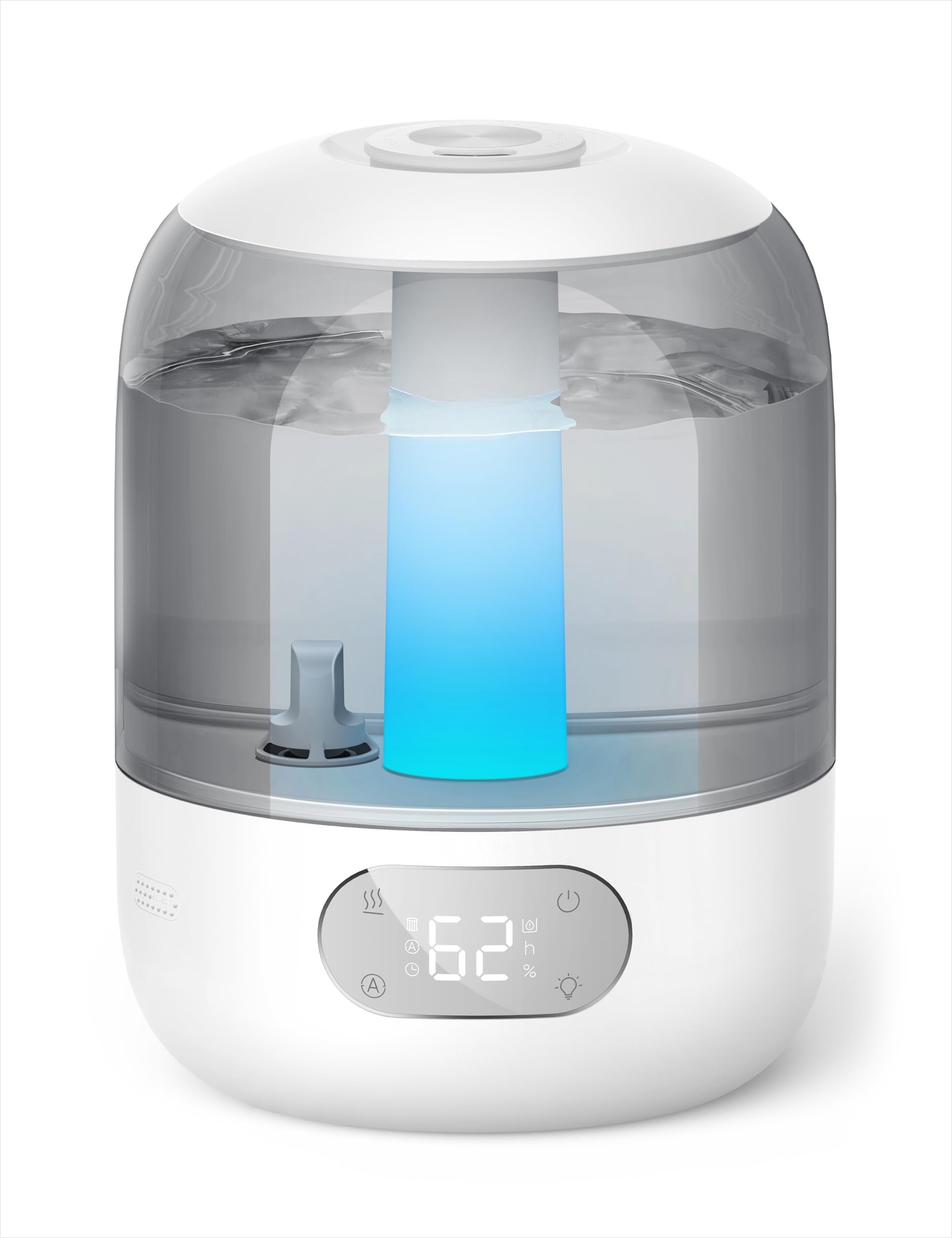 DREO Humidifiers for Bedroom, 3L Top Fill 30H & 26dB Quiet Runtime for Large Room, Cool Mist Ultrasonic Humidifier with Humidity Sensor, Night Light for Home, Baby, Nursery, Plants, New Edition