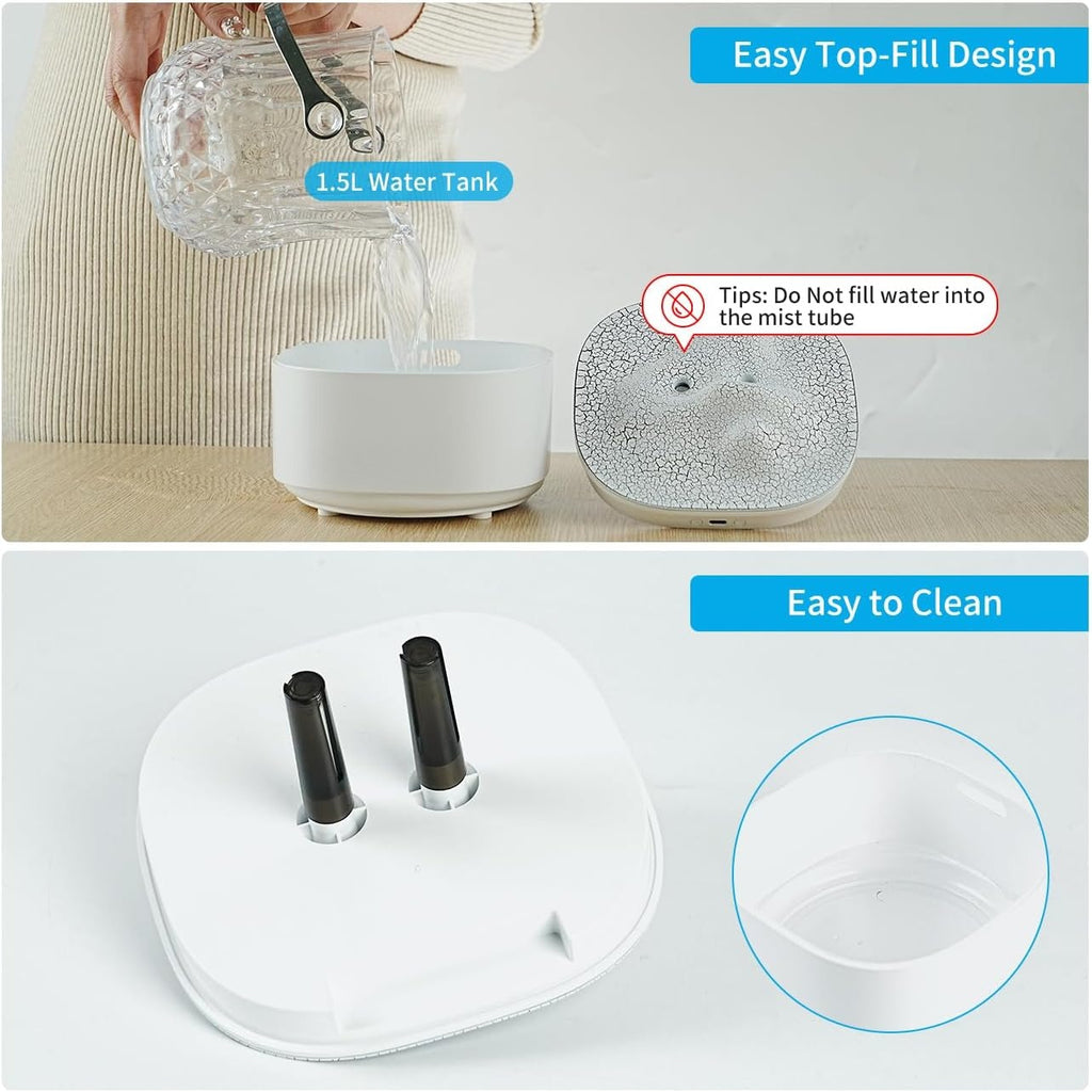 Portable 1500ml Small Cool Mist Humidifier,USB Personal Desktop Humidifier for Office Room, Bedroom,Top-Fill 7 Colors LED Night Light humidifiers, 2 Mist Modes, Super Quiet (White)