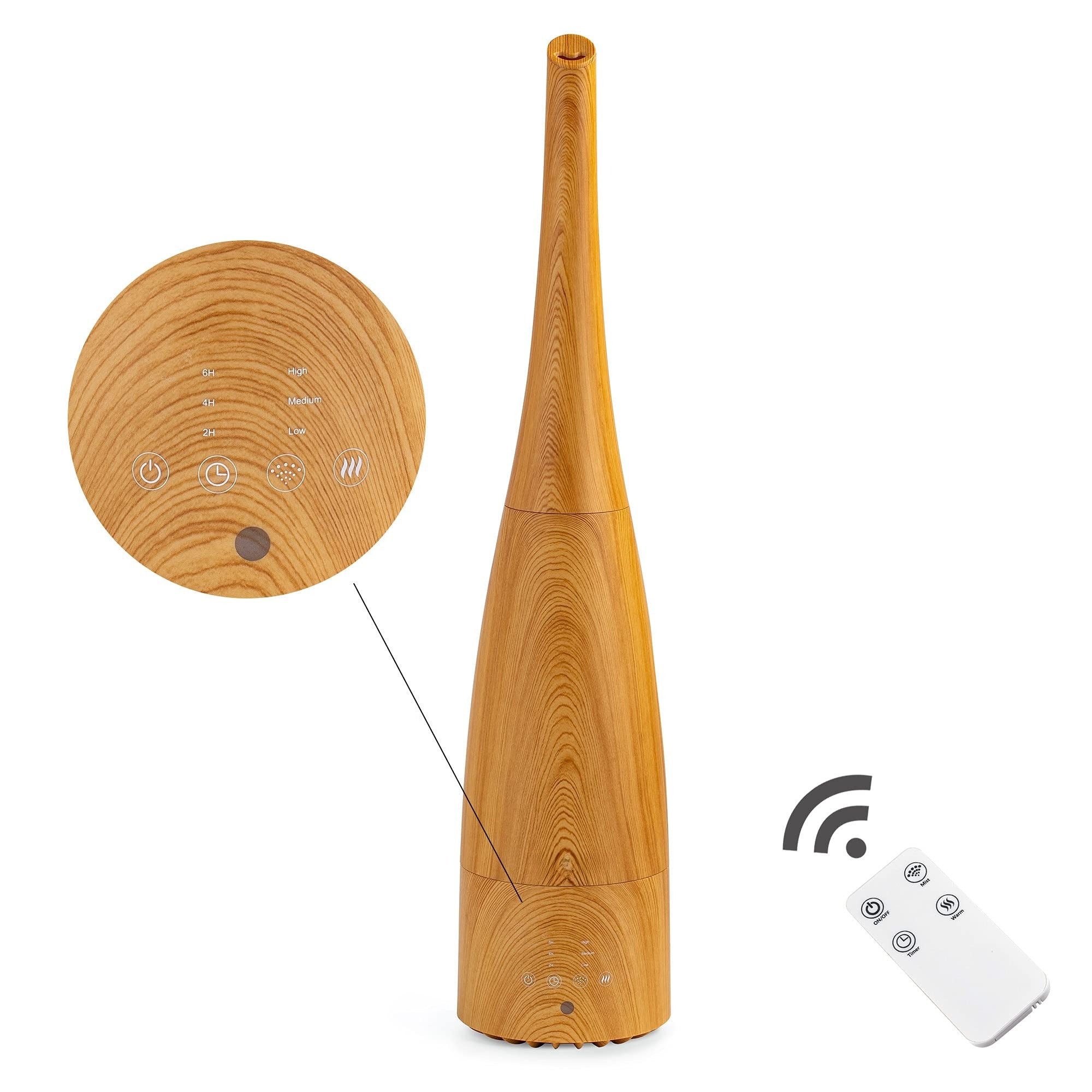 Cool Mist Humidifier，Elecameier Air humidifier for Home/Bedroom with Remote Control 2.3L Smart Air Humidifier for Desk/Office/Bedroom 25dB Whisper Quiet with Auto Shut off dark wood