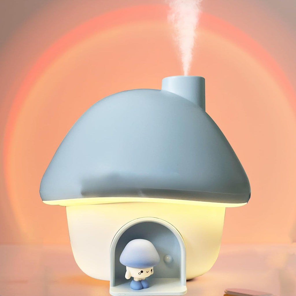 Ultrasonic Humidifiers for Bedroom and Office,Cold fog humidifier with sunset light, baby humidifier with night light,Portable Humidifier, two spray modes and ambient ligh