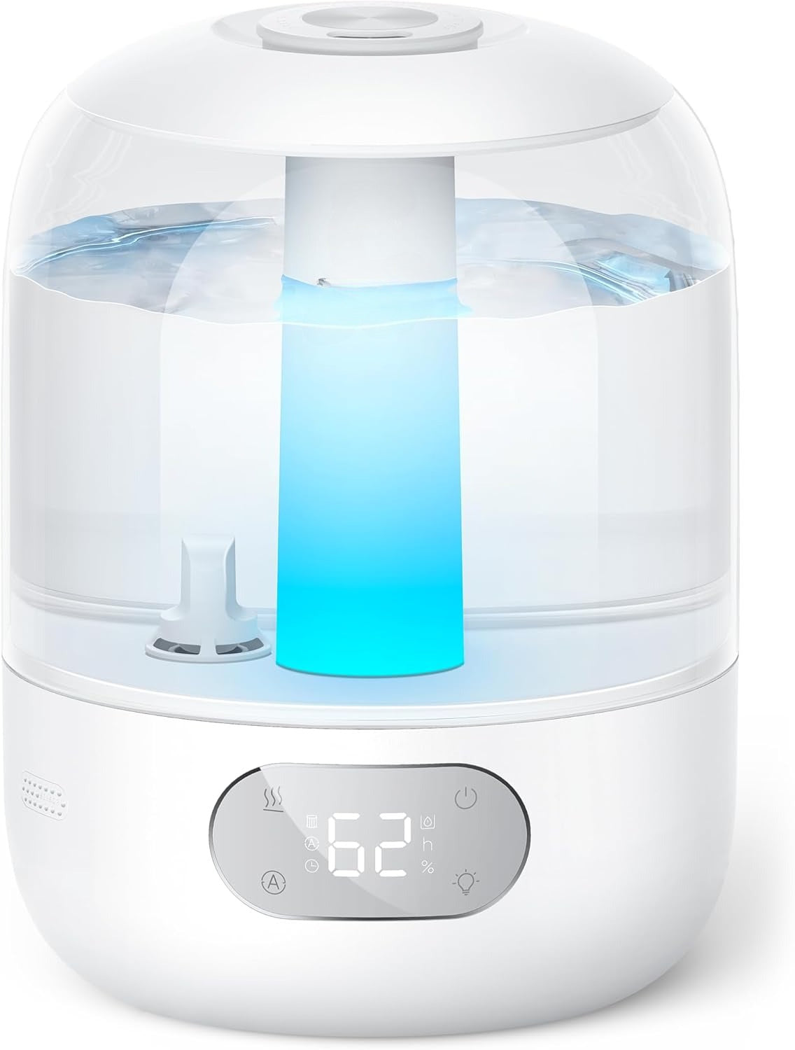 DREO Humidifiers for Bedroom, 3L Top Fill 30H & 26dB Quiet Runtime for Large Room, Cool Mist Ultrasonic Humidifier with Humidity Sensor, Night Light for Home, Baby, Nursery, Plants, New Edition